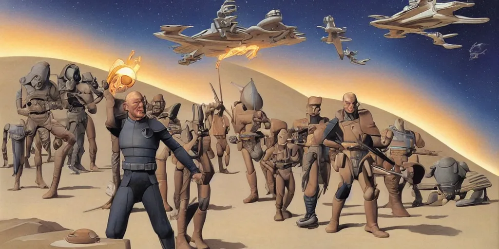 Prompt: art by Ralph McQuarrie and Joe Johnston and Doug Chiang,