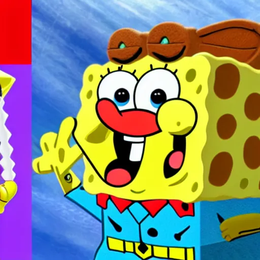Prompt: spongebob in super smash bros ultimate
