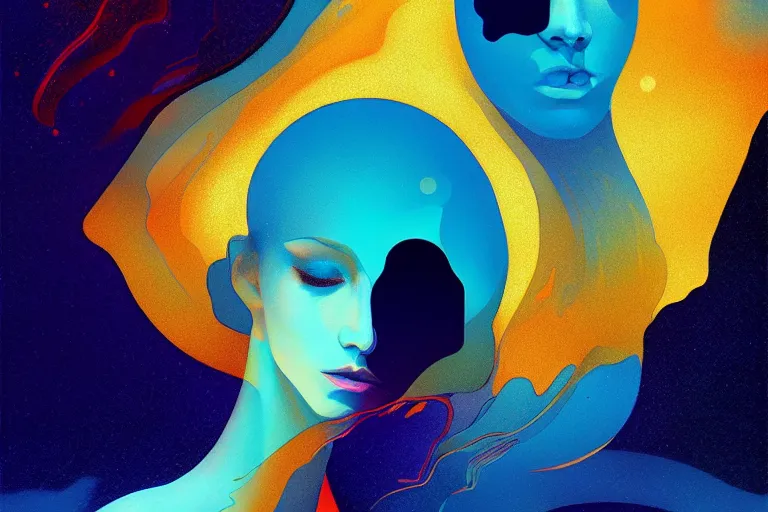 Image similar to ai art is souless, phantom, dreary, dramatic, fluid, golden ratio, artstation, moebius + loish, hd,