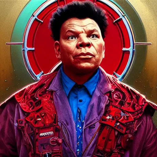 Image similar to amazing lifelike award winning pencil illustration of Craig Charles in red dwarf trending on art station artgerm Greg rutkowski alphonse mucha cinematic