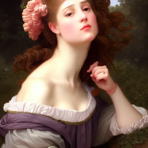 Prompt: A fantasy style portrait painting of Rachel Lane, in the style of François Boucher, Oil Painting, hyperrealistic, render, Regal, Refined, Detailed Digital Art, RPG portrait, Michael Cheval, William-Adolphe Bouguereau, dynamic lighting, Highly Detailed, Cinematic Lighting, Unreal Engine, 8k, HD, octane render