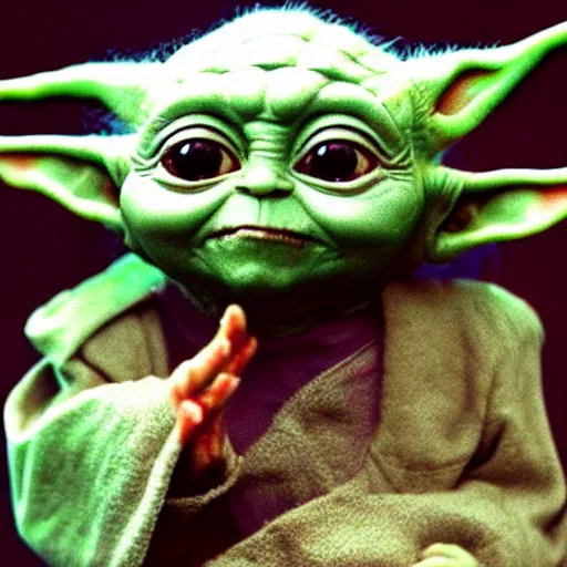 Prompt: super cursed and scary baby Yoda8k, highly detailed, horror