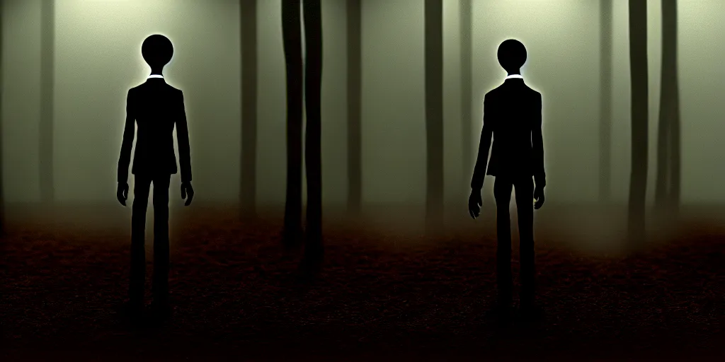 Image similar to slenderman anthony fauci, hyperrealistic, claymation, volumetric lighting, 3 5 mm film still, concept art