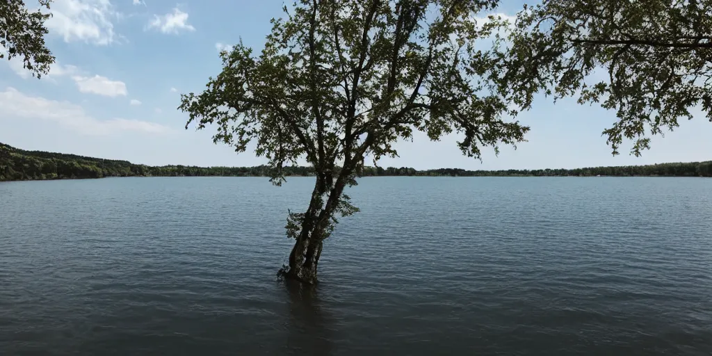 Image similar to lake with black water side view, sky