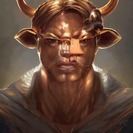 Image similar to the minotaur in king midas'labyrinth portrait shinkai makoto key hideaki anno sakimichan stanley artgerm lau rossdraws james jean marc simonetti elegant highly detailed digital painting artstation