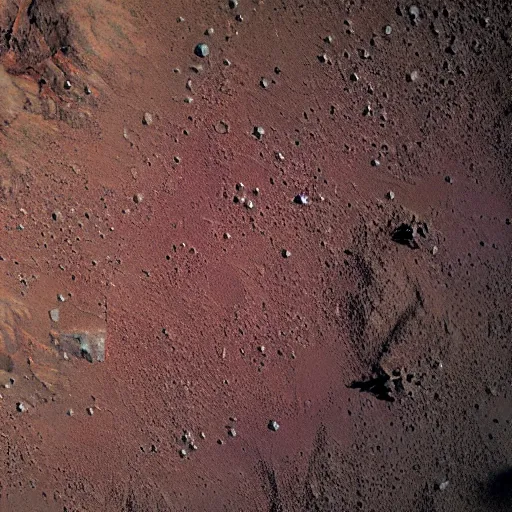 Prompt: Photo of a mountain Martian surface, aerial shot