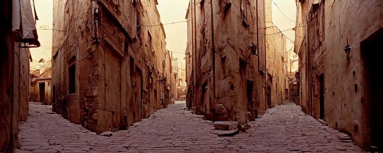 Image similar to ancient roman alley covered in spaghetti, circa 1 0 0 bc, sigma 8 0 mm, cinematic lighting, photography, wes anderson, kodachrome