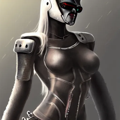 Image similar to a teenager dark elf with hoofs wear googles, cyberpunk, artstation