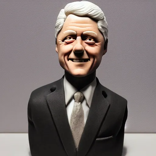 Image similar to bill clinton made out of polymer clay detailed sculpture trending on artstation