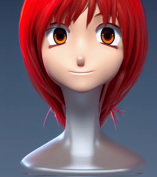 Image similar to manga Pixar anime cyborg girl smiling bust portrait detailed rendering realistic 3d hd key visual official media with frank Miller Alex Ross giger style trending pixiv