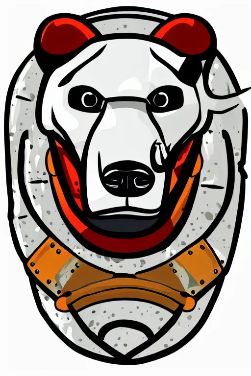 Image similar to Portrait of a polar bear in samurai armor, knight, medieval, sticker, colorful, illustration, highly detailed, simple, smooth and clean vector curves, no jagged lines, vector art, smooth