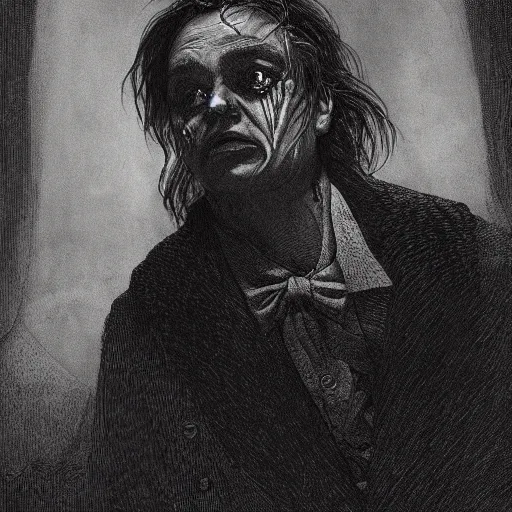 Prompt: viktor orban, creepy atmosphere, dark, portrait, realistic, very realistic, illustration by Gustave Doré