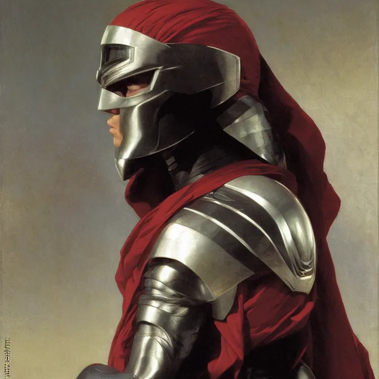 Prompt: Magneto from the X-Men with his helmet on by William Adolphe Bouguereau