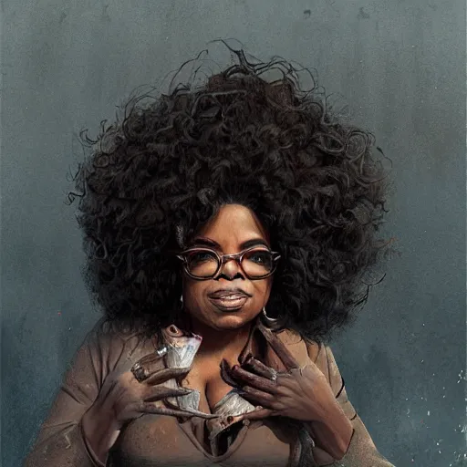 Image similar to oprah is a zombie geog darrow greg rutkowski