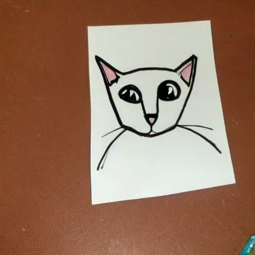 Image similar to poorly drawn picture of a cat drawn by a 2 year old