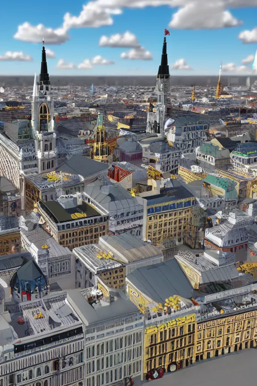 Prompt: a lego model of vienna, 3 d render, unreal engine 5, 4 k textures, ultra shaders