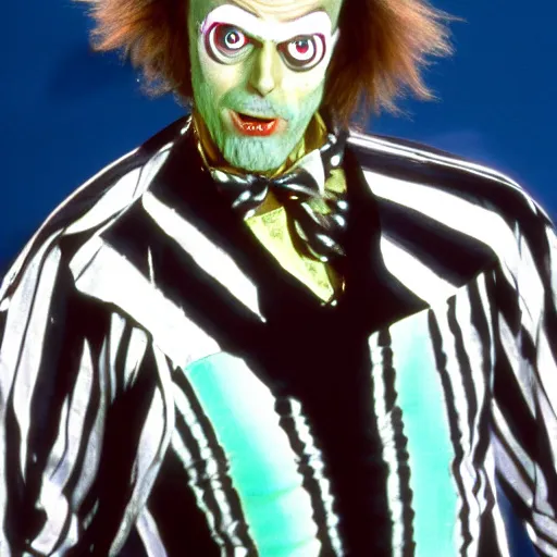 Prompt: Michael Keaton as Beetlejuice from the movie Beetlejuice