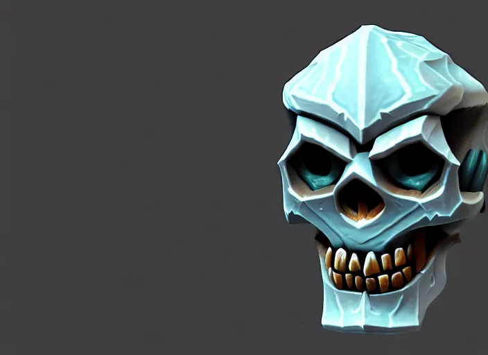 Prompt: wraith skull, stylized stl, 3 d render, activision blizzard style, hearthstone style