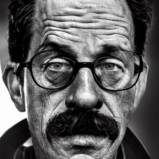 Prompt: portrait of 40-year-old Ned Flanders in the style of Lee Jeffries, award-winning, detailed, 82 mm sigma art, close up