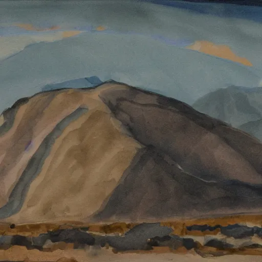 Image similar to painting of an obsidian landscape with mountains