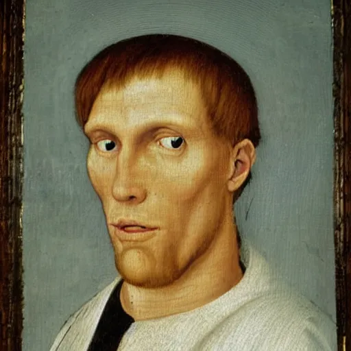 Image similar to A 15th century medieval renaissance oil painting of Jerma985, portrait of Jerma985, grainy, realistic, very realistic, hyperrealistic, highly detailed, very detailed, extremely detailed, very neat, very epic, very cool, detailed, trending on artstation