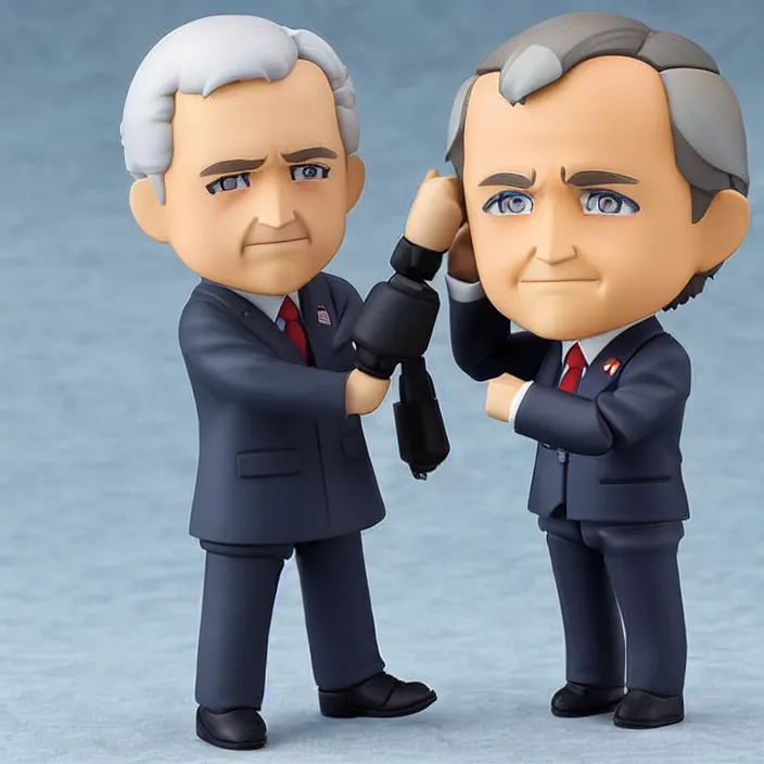 Prompt: George W Bush, An anime Nendoroid of George W Bush, figurine, detailed product photo