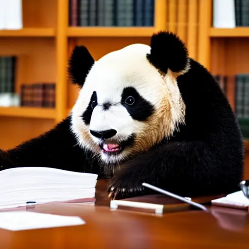 Image similar to panda as an attorney