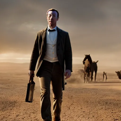 Prompt: Mark Zuckerberg as Calvin Candie in Django Unchained, movie still, EOS-1D, f/1.4, ISO 200, 1/160s, 8K, RAW, unedited, symmetrical balance, in-frame, Dolby Vision