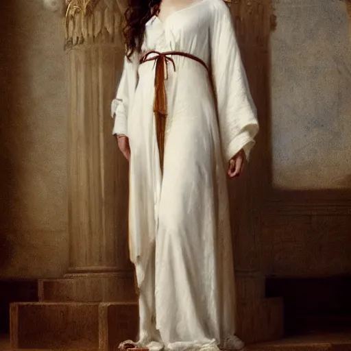 Image similar to a very very beautiful portrait of a girl on fire!!! dressed in white greek burning!!! robes!!! by charles amable lenoir, highly detailed, intricate, sharp focus, award winning art, trending on artstation