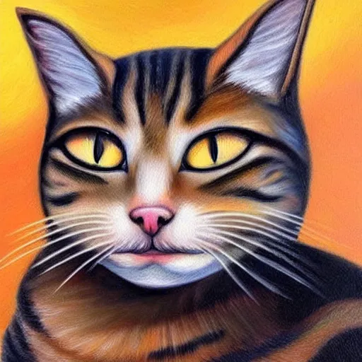 Prompt: a beautiful painting of a cat - muffin