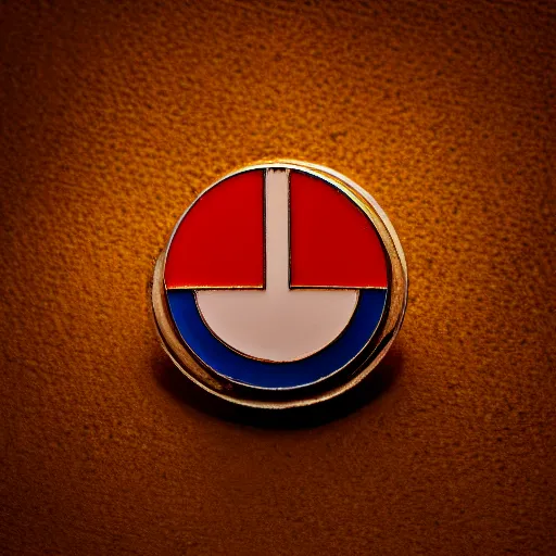 Image similar to a photo of a retro 1 9 5 0 s minimalistic simple clean fire warning enamel pin, no text, studio lighting, behance