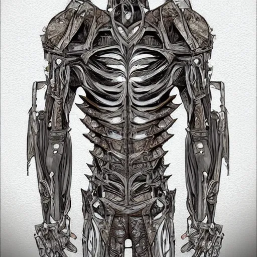 Image similar to exoskeleton made of wood, worn by super strong elf wizard, digital art, very detailed, trending on deviantart