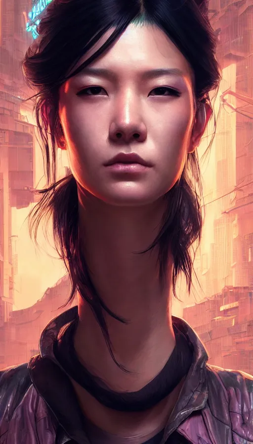 Image similar to cyberpunk, perfectly-centered-Portrait of the most beautiful women on the planet, mechanic, lost, visor, yakuza, sweaty, asian, insane, intricate, highly detailed, digital painting, artstation, concept art, smooth, sharp focus, illustration, Unreal Engine 5, 8K, art by artgerm and greg rutkowski and alphonse mucha