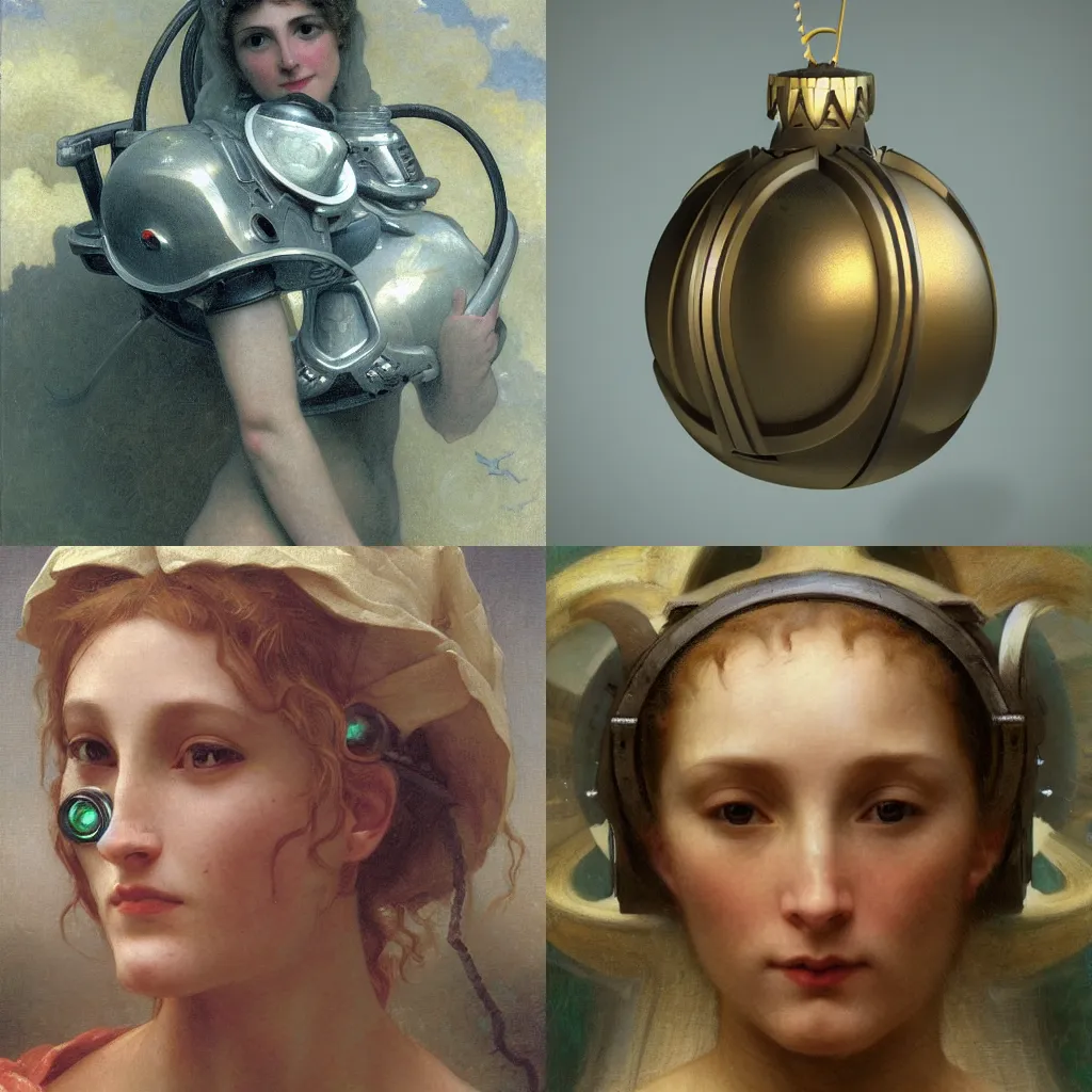 Prompt: detailed portrait of an organic scifi gadget, ornaments, bouguereau