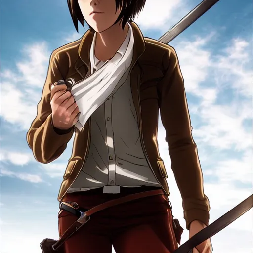 Prompt: Emma Watson as Mikasa Ackerman from Attack on Titan