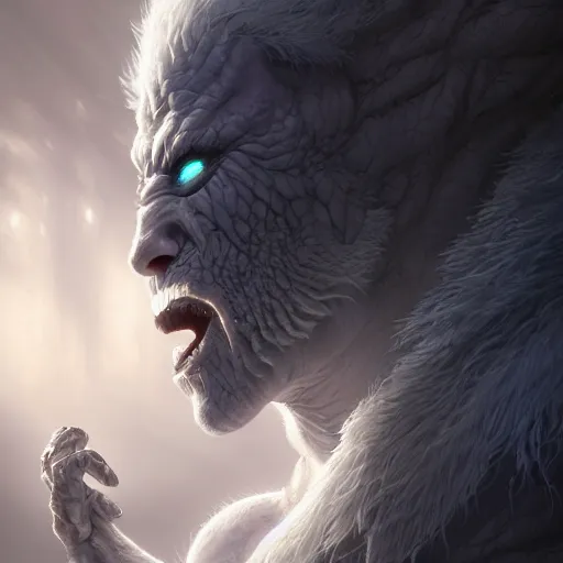 Image similar to a roaring and crying ghost, tall, silver skin, illustration, cinematic lighting, 8 k, d & d, frostbite 3 engine, dof, artstation, intricate, digital art, crepuscular ray, art by tsuyoshi nagano, greg rutkowski