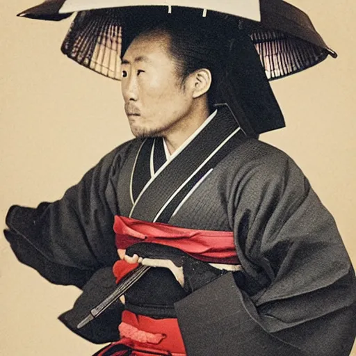 Prompt: a portrait of a samurai, muso jikiden eishin - ryu technique