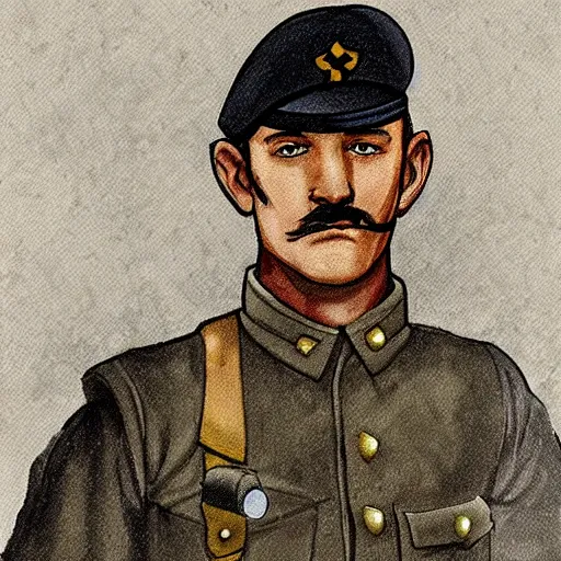 Image similar to luigi as a ww 1 soldier