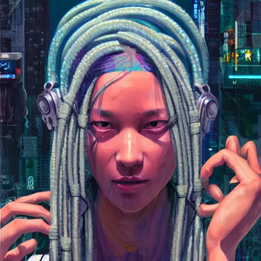 Prompt: short dreds - cyberpunk deities made of elastic bands, beautiful, recording music in a stuido, another person made of elastic bands on a piano | hyperrealistic oil painting | by makoto shinkai, ilya kuvshinov, lois van baarle, rossdraws, basquiat | afrofuturism, in the style of surrealism, trending on artstation |