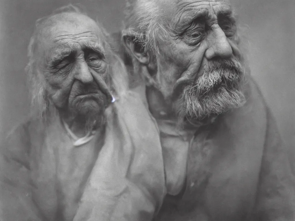 Image similar to Portrait of a old troubled philosopher. Photograph by August Sander