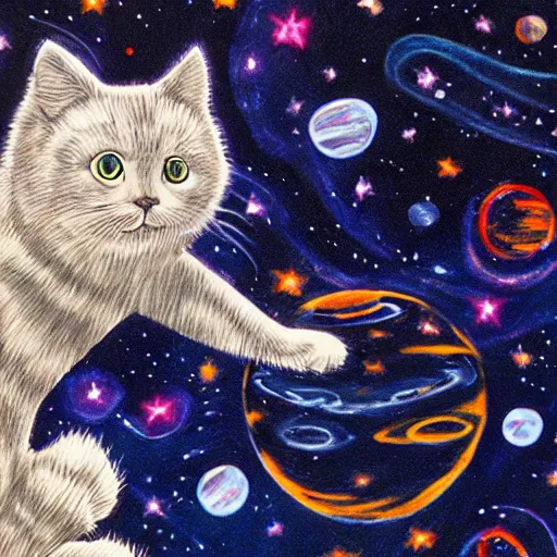 Image similar to Liminal space in outer space,cat