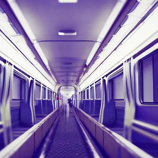 Image similar to photo of a person in a train, futuristic city, movie still, cinematic, 8 k, unreal engine, 3 d render