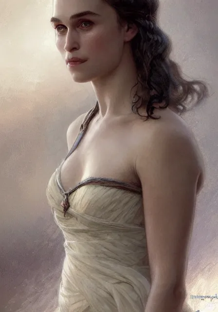 Image similar to daenerys keira knightley, intricate, elegant, highly detailed, digital painting, artstation, concept art, smooth, sharp focus, illustration, art by artgerm and greg rutkowski and alphonse mucha and william - adolphe bouguereau