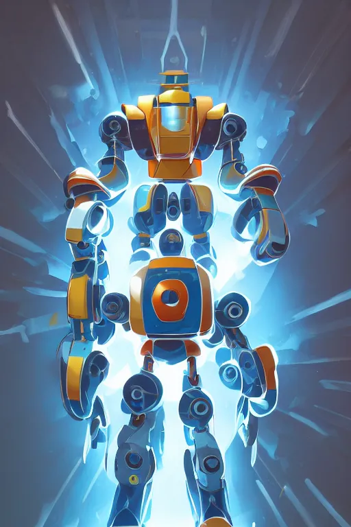 Image similar to metabots medabots medarotto medarot robot minimalist comics, behance hd by jesper ejsing, by rhads, makoto shinkai and lois van baarle, ilya kuvshinov, rossdraws global illumination ray tracing hdr radiating a glowing aura