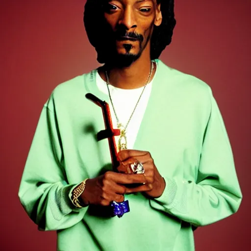 Image similar to Snoop Dogg holding a magic wand for a 1990s sitcom tv show, Studio Photograph, portrait, C 12.0