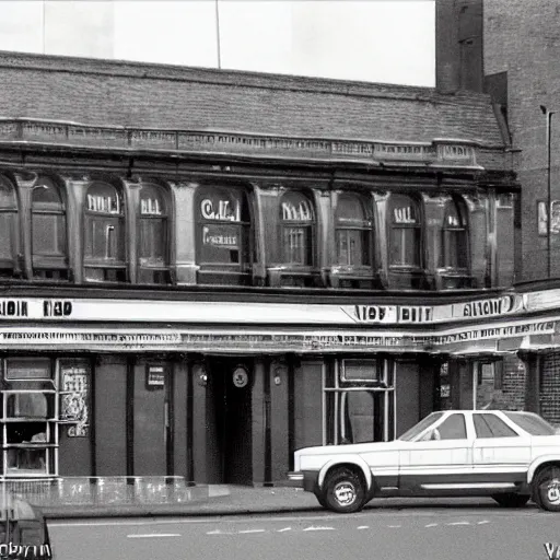 Prompt: the dublin pub, new hyde park, 1 9 8 0's, ultra realism