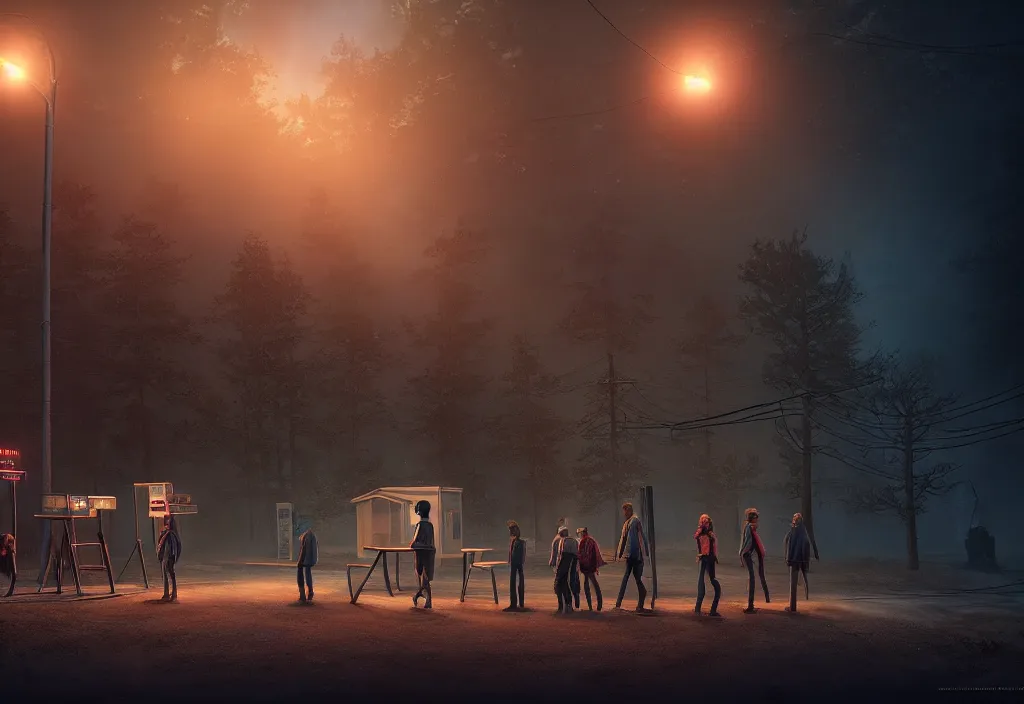 Prompt: stranger things studio lighting digital art station unreal engine render by michal karcz and nixeu and ian sprigger