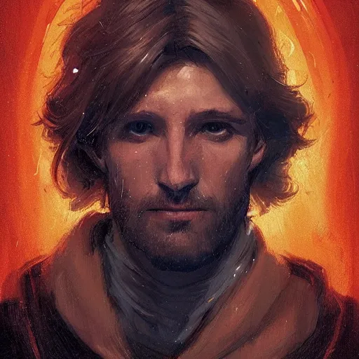 Image similar to portrait of a man by greg rutkowski, cade skywalker, messy blond hair, beard, tall and muscular, star wars expanded universe, he is about 3 0 years old, wearing a flying jacket, highly detailed portrait, digital painting, artstation, concept art, smooth, sharp foccus ilustration, artstation hq