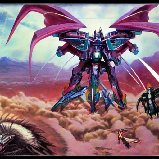 Image similar to concept art of millenniummon in the foreground fighting omegamon, valley, wayne barlowe, hyper detailed