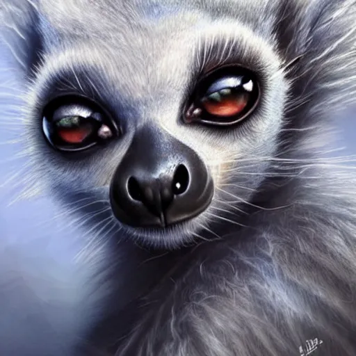 Prompt: metallic lemur, sun in the background, intricate, elegant, highly detailed, digital painting, artstation, concept art, smooth, sharp focus, illustration, art by artgerm